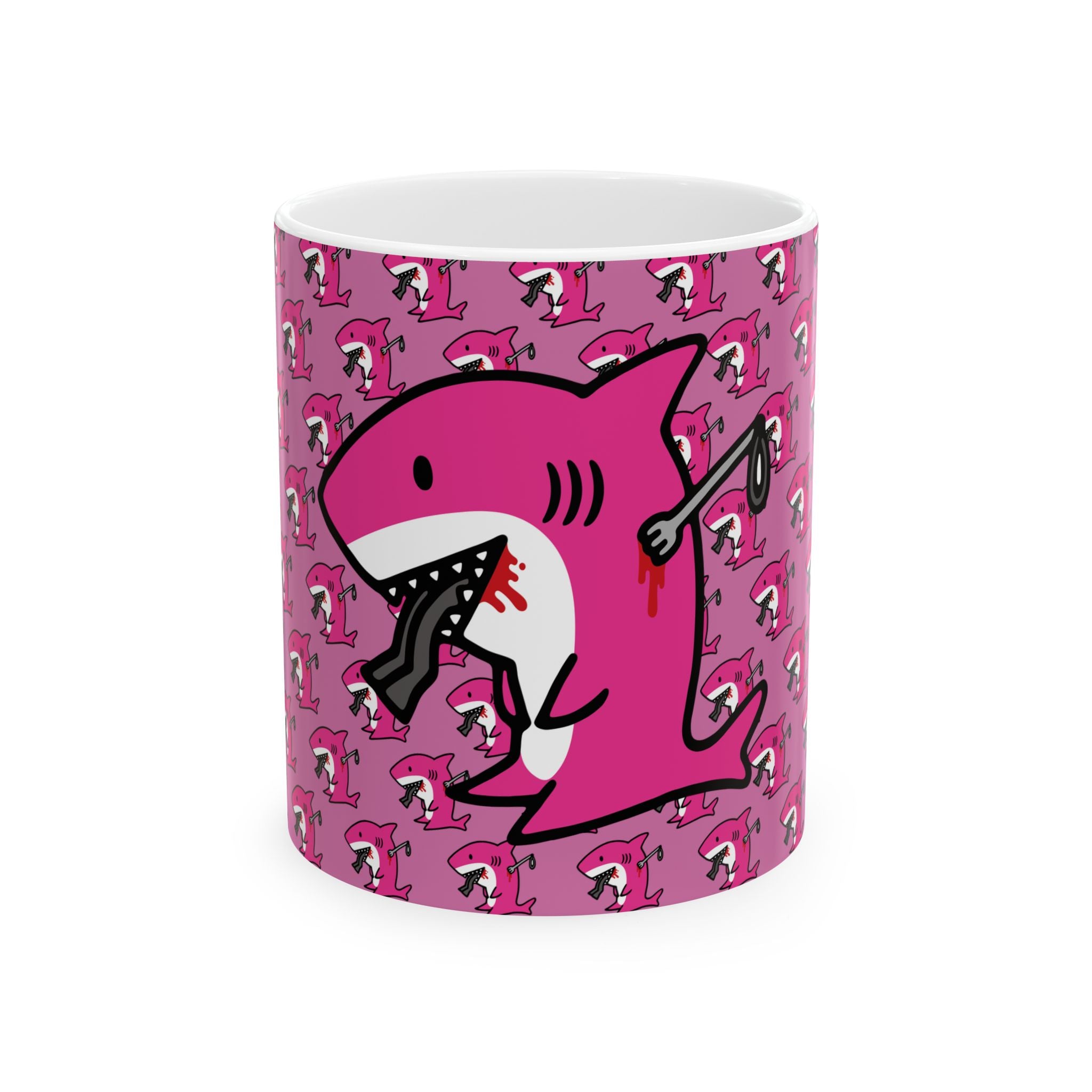 Pink Slit Gill Ceramic Mug, (11oz, 15oz)