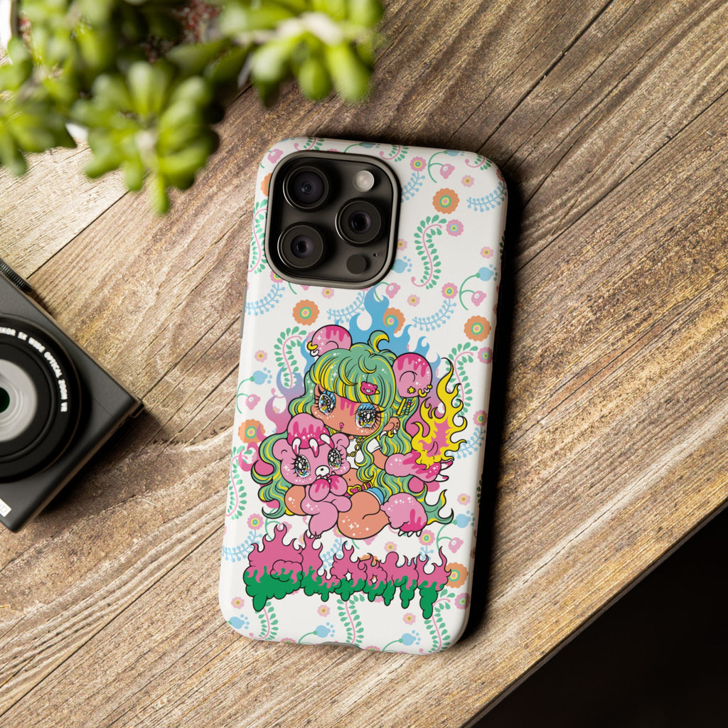 YURIE SEKIYA X GLOOMY BEAR ⭐️ FIRE GIRL PHONE CASE