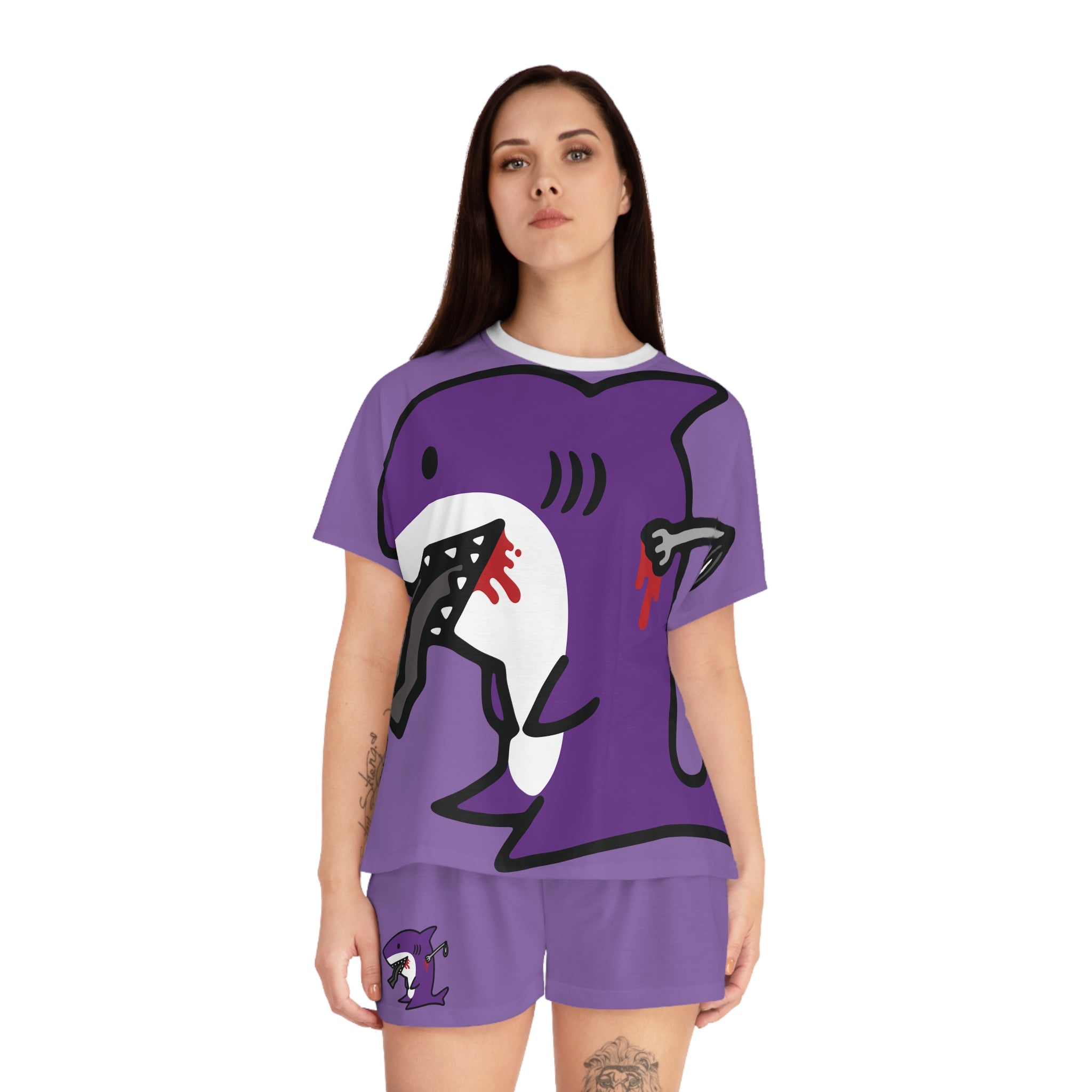 Slit Gill Big Purple Pajama Set