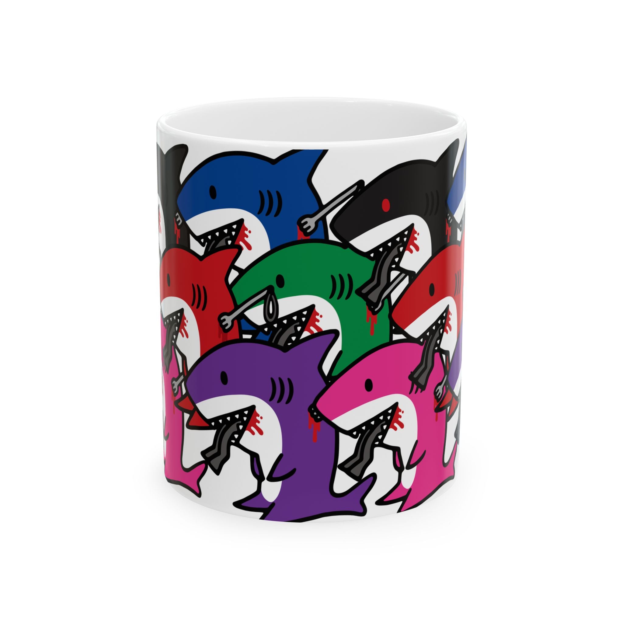 Colorfull Slit Gill Ceramic Mug, (11oz, 15oz)