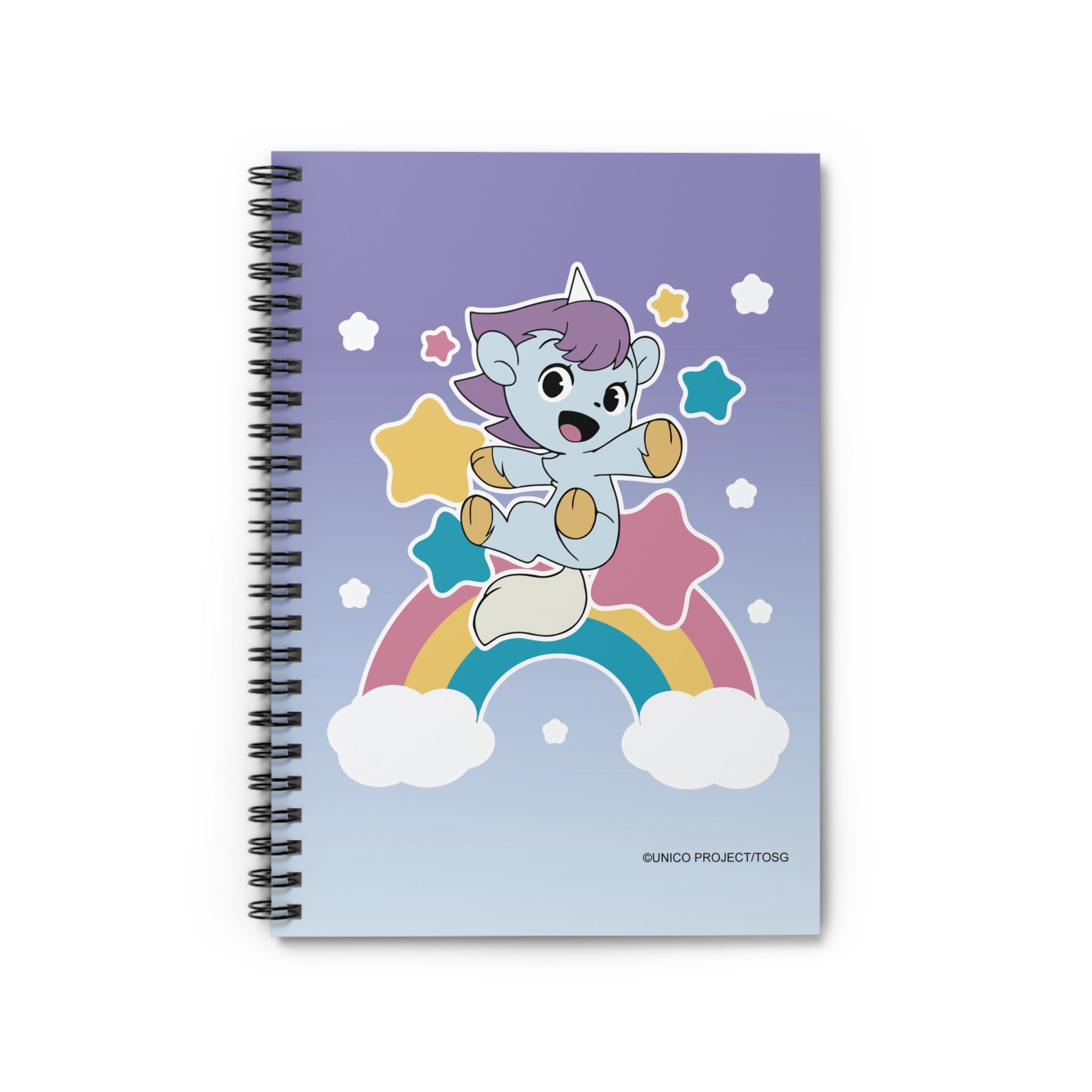 Unico - Rainbow Stars Ruled Line Spiral Notebook