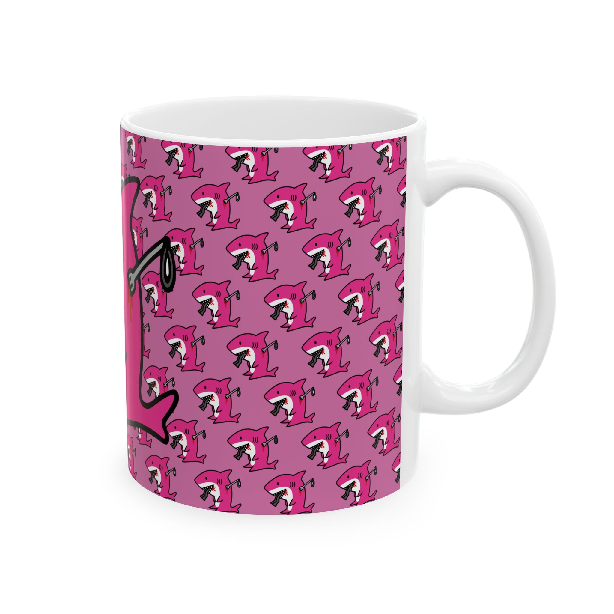 Pink Slit Gill Ceramic Mug, (11oz, 15oz)