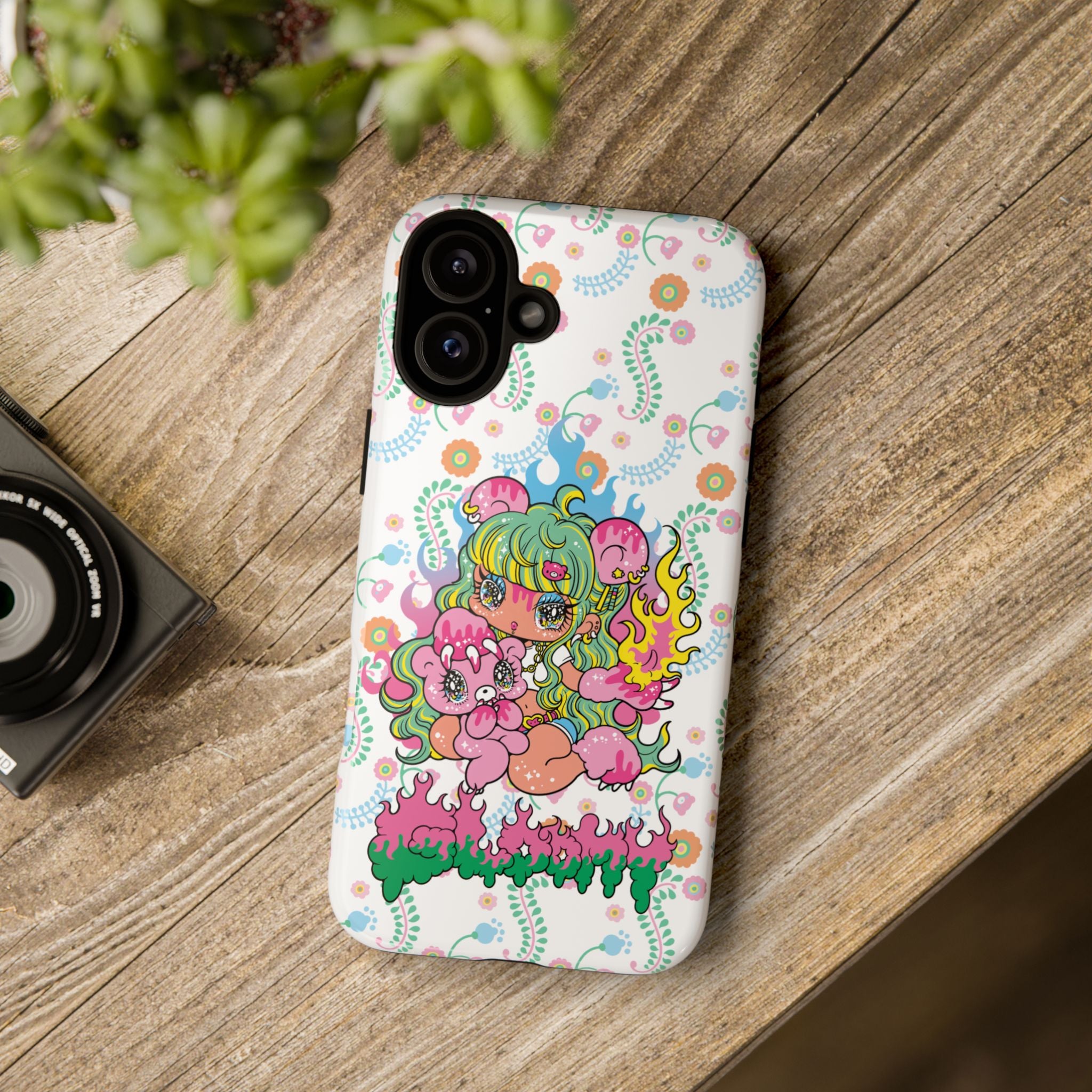 YURIE SEKIYA X GLOOMY BEAR ⭐️ FIRE GIRL PHONE CASE