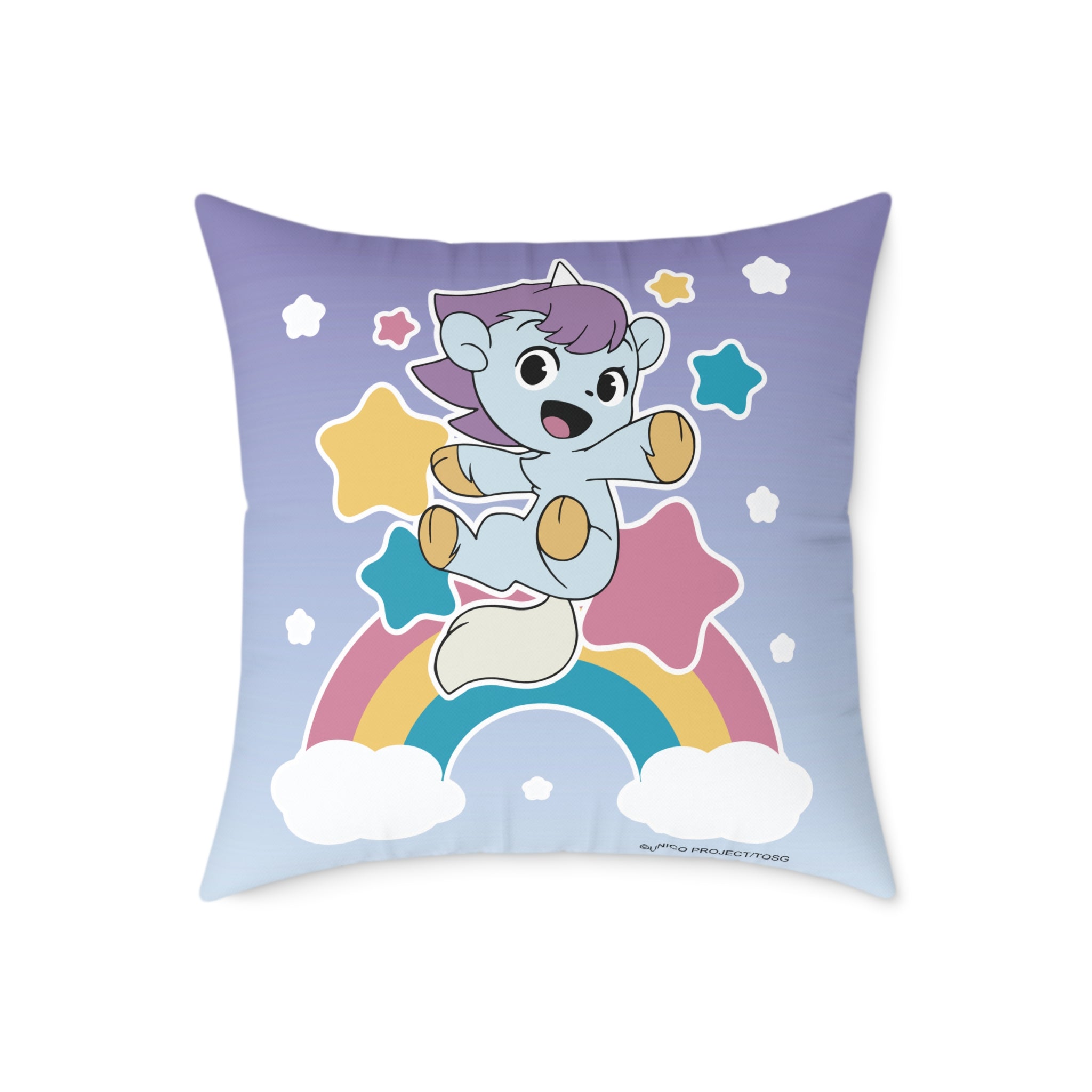 Unico - Rainbow Stars Square Poly Canvas Pillow