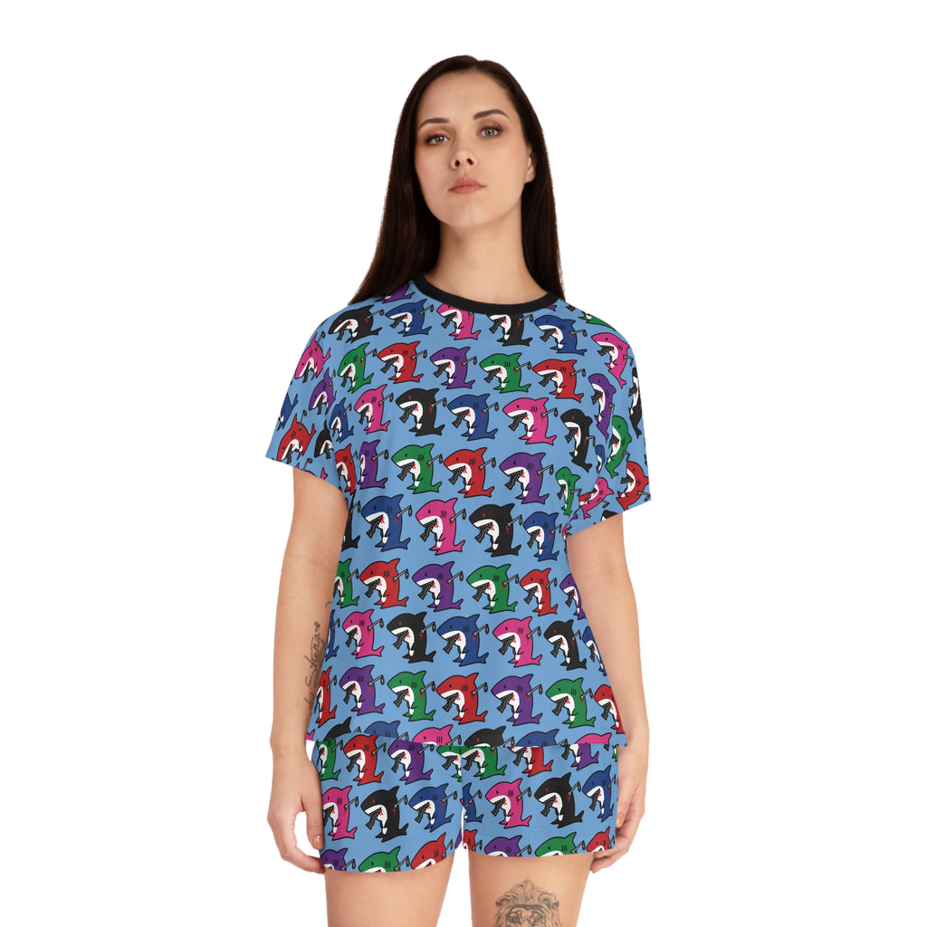 Slit Gill pattern Pajama Set