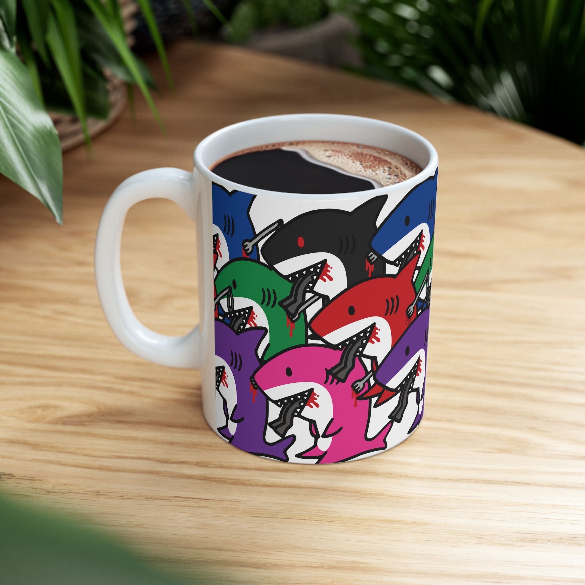Colorfull Slit Gill Ceramic Mug, (11oz, 15oz)