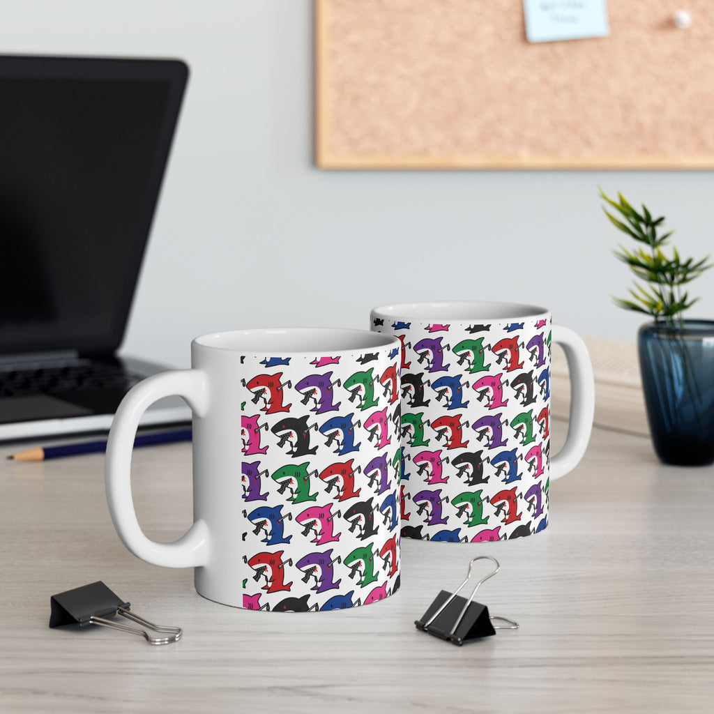 Colorfull Slit Gill Ceramic Mug, (11oz, 15oz)
