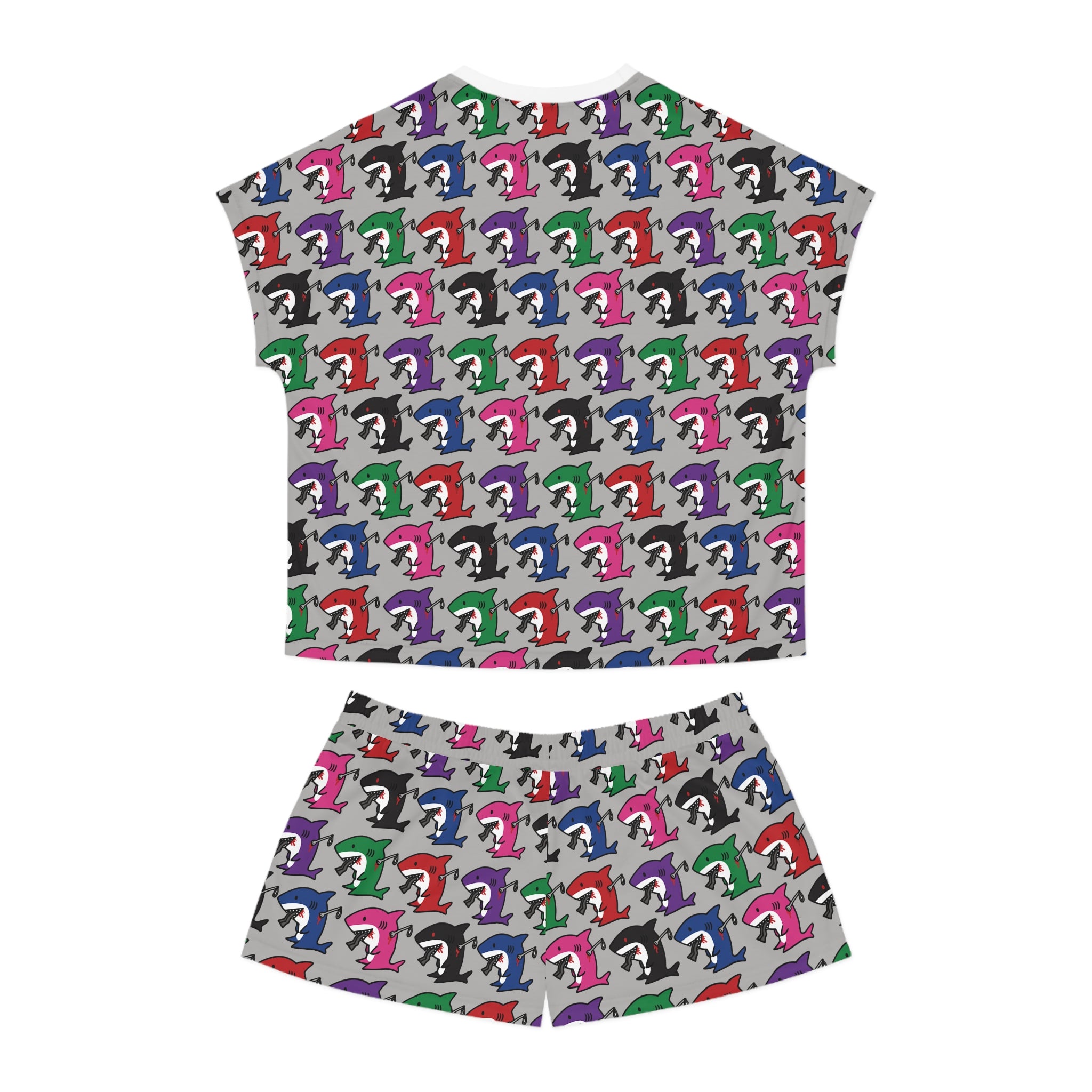 Slit Gill Pattern Pajama Set