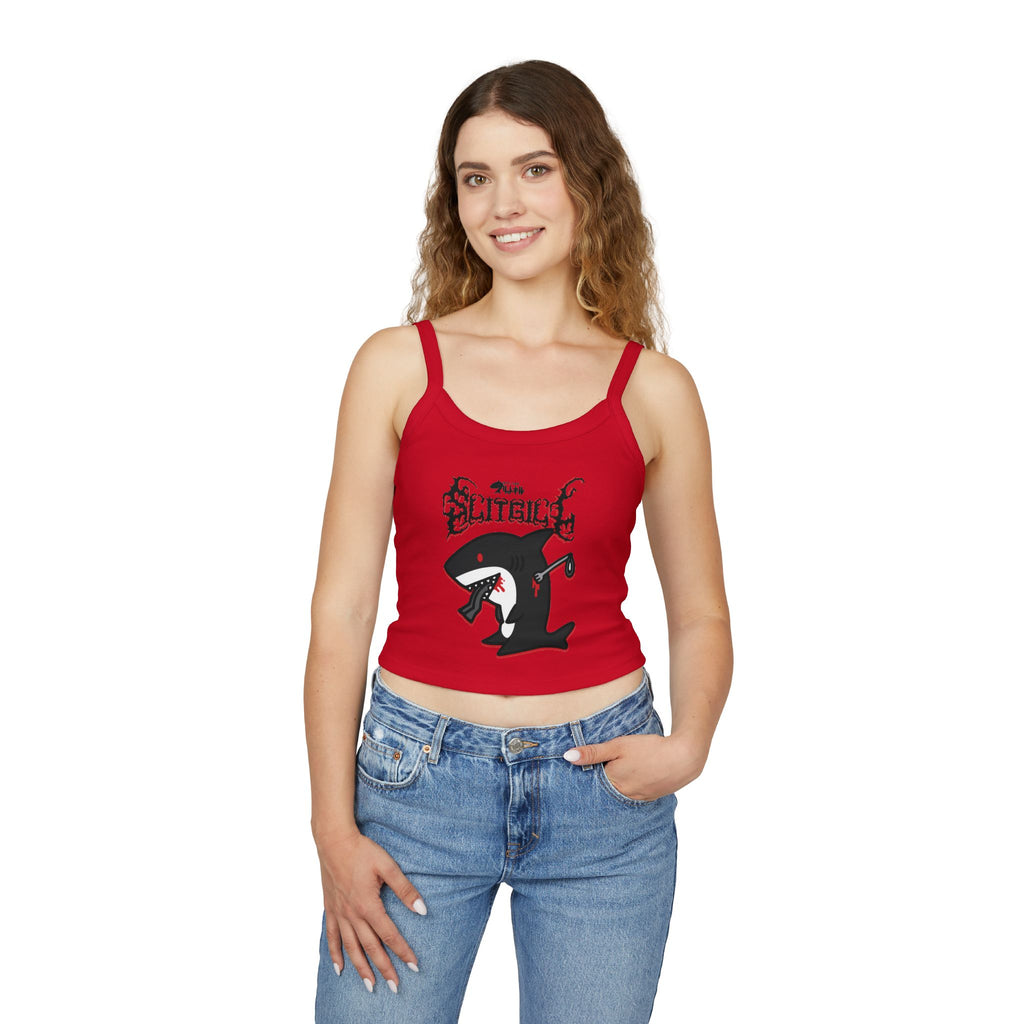 Slitgill Black Spaghetti Strap Tank Top