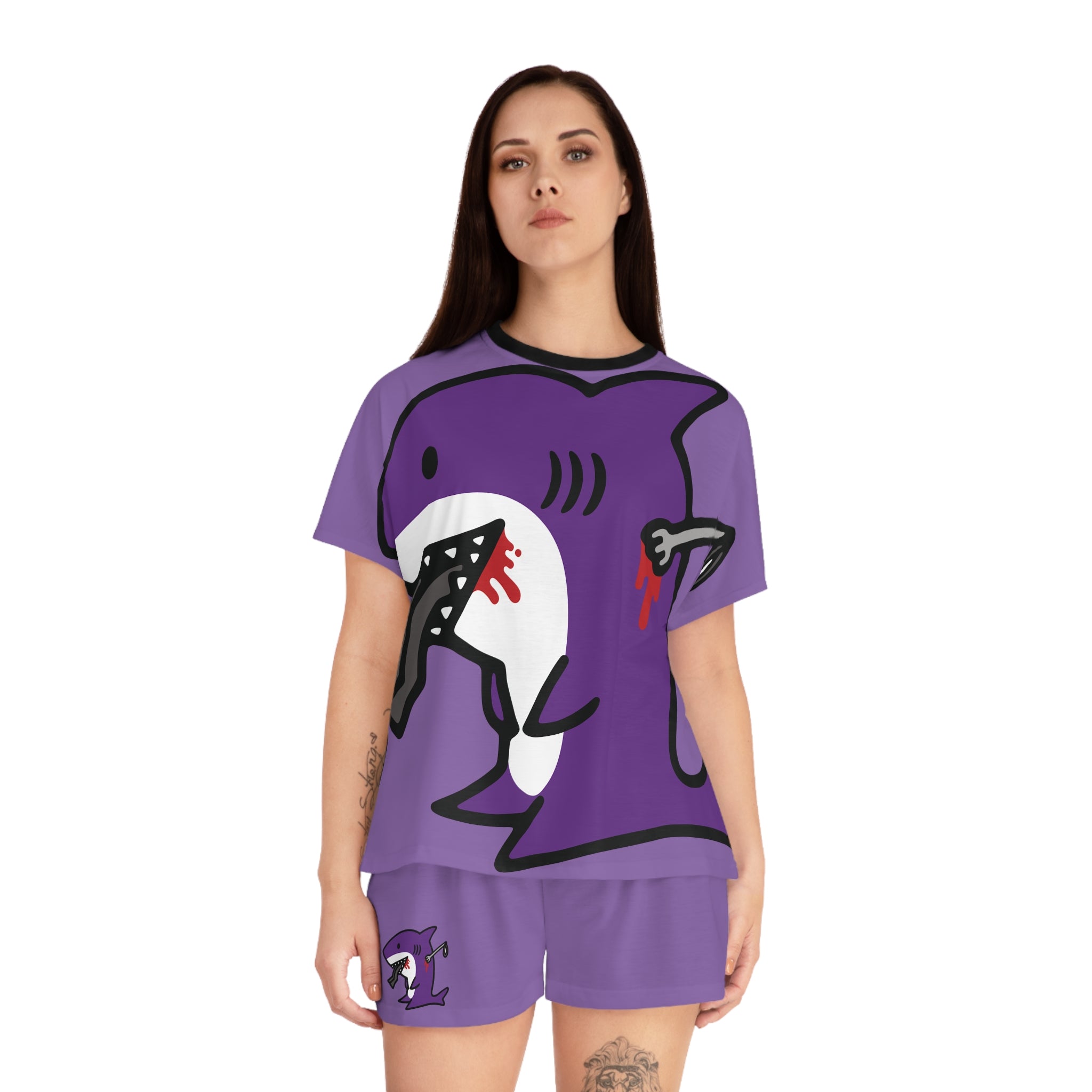 Slit Gill Big Purple Pajama Set