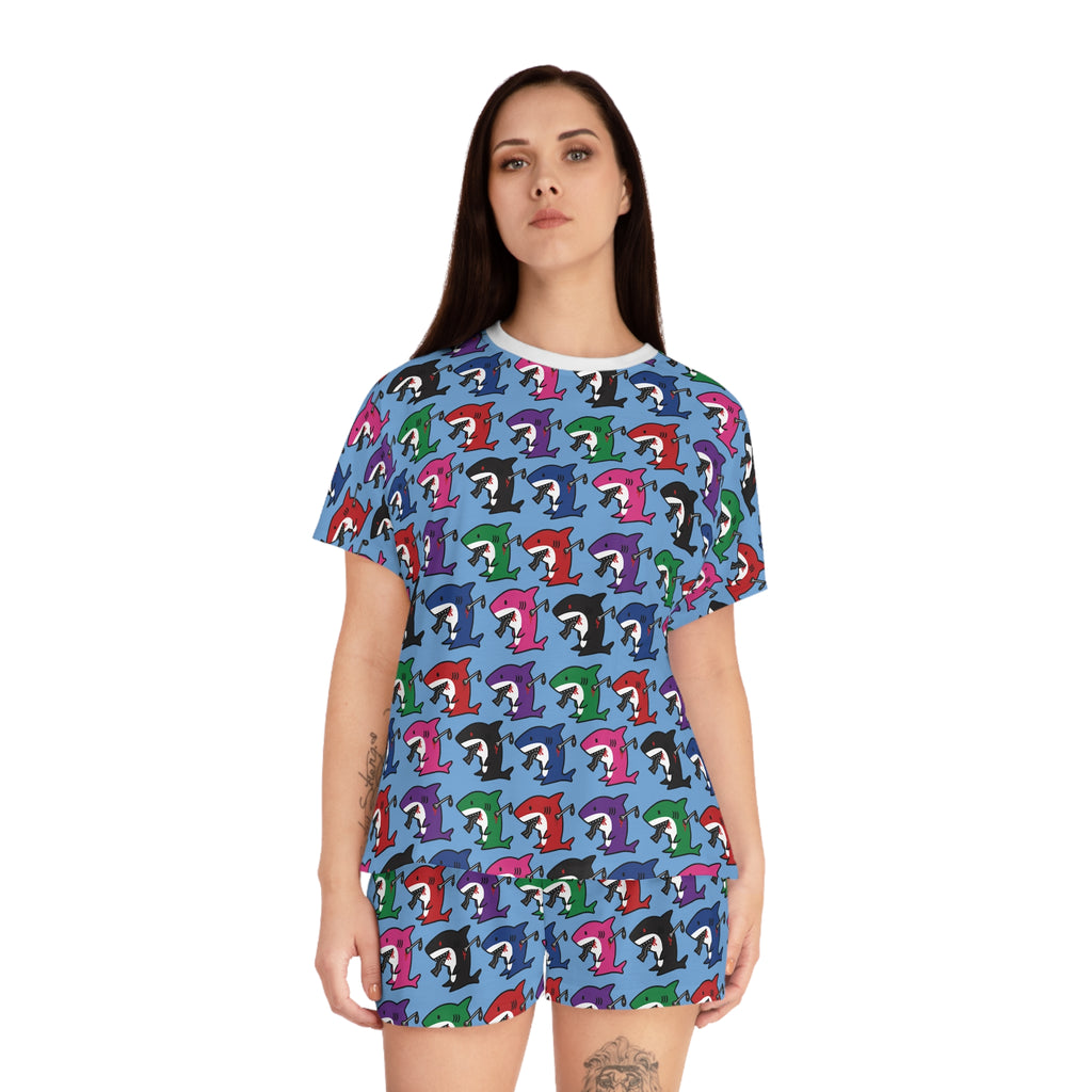 Slit Gill pattern Pajama Set