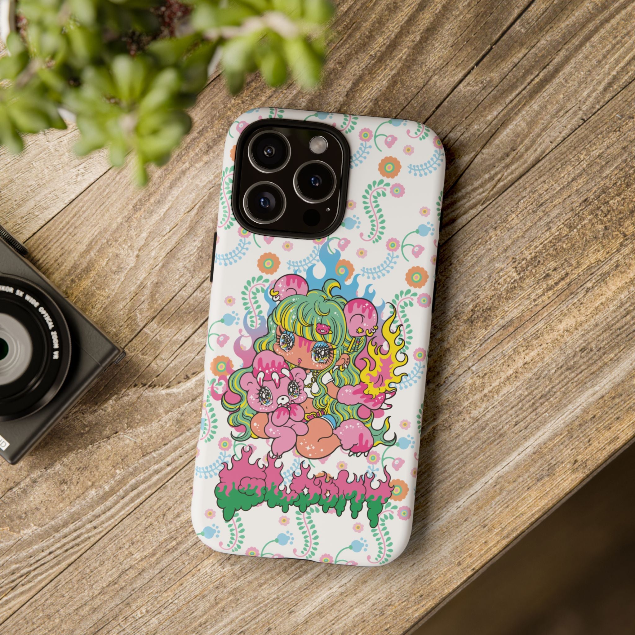 YURIE SEKIYA X GLOOMY BEAR ⭐️ FIRE GIRL PHONE CASE