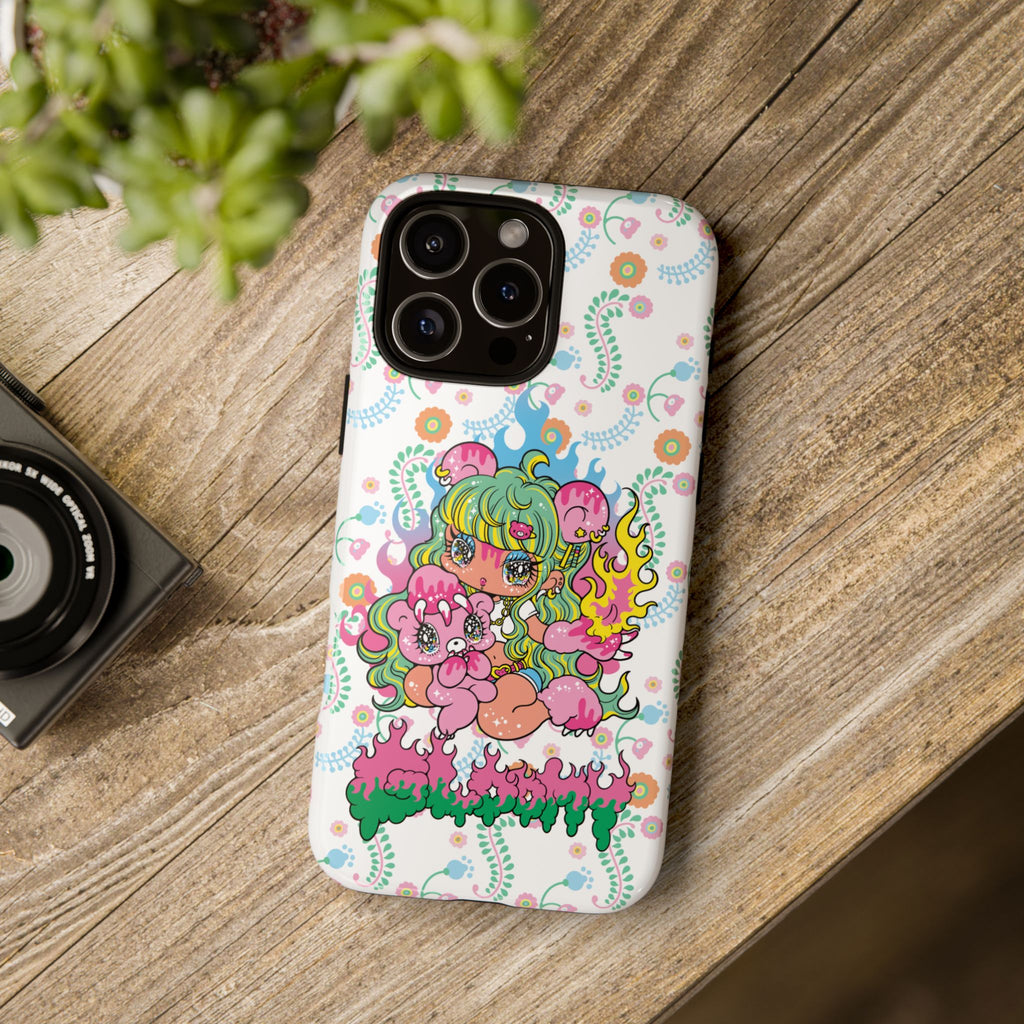 YURIE SEKIYA X GLOOMY BEAR ⭐️ FIRE GIRL PHONE CASE