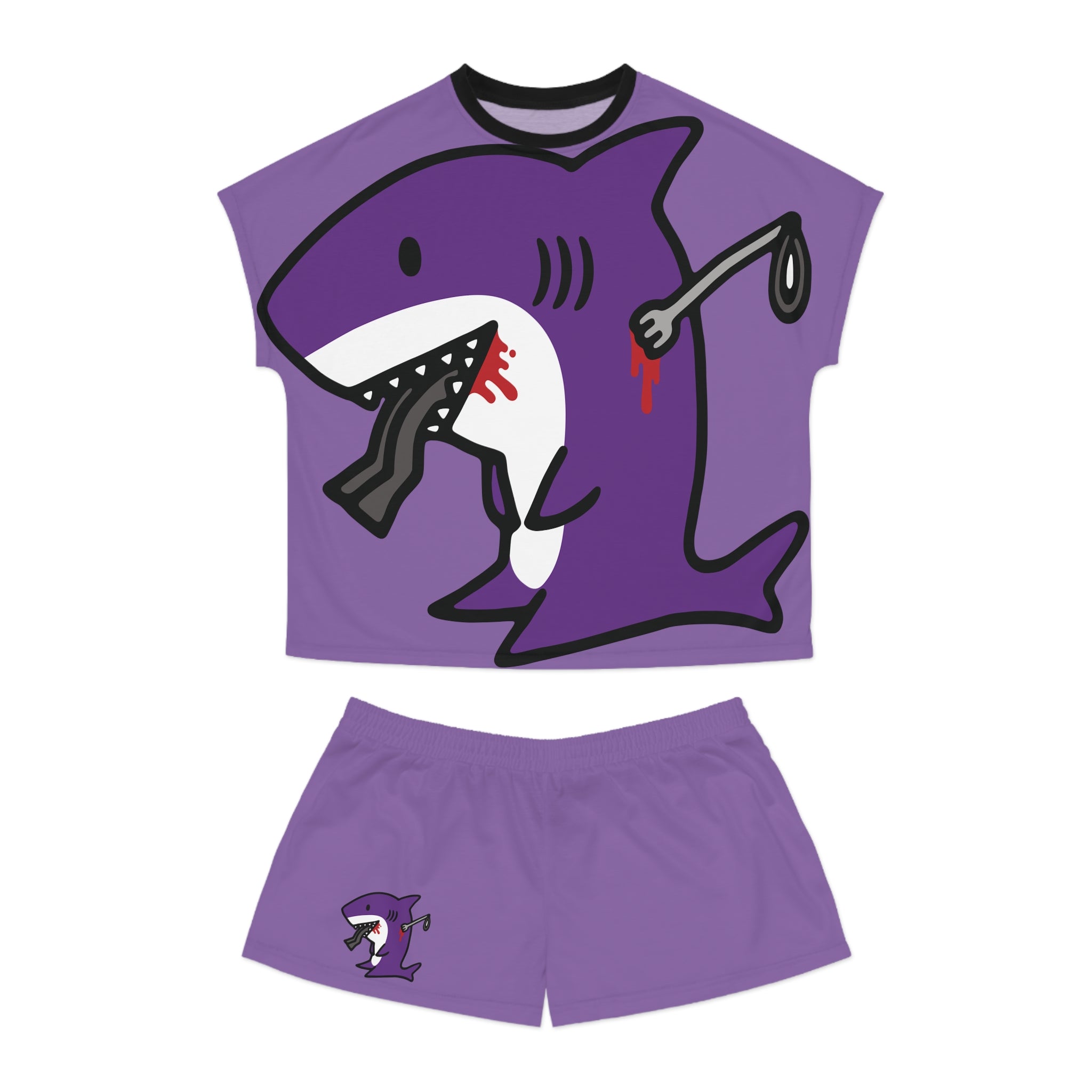 Slit Gill Big Purple Pajama Set