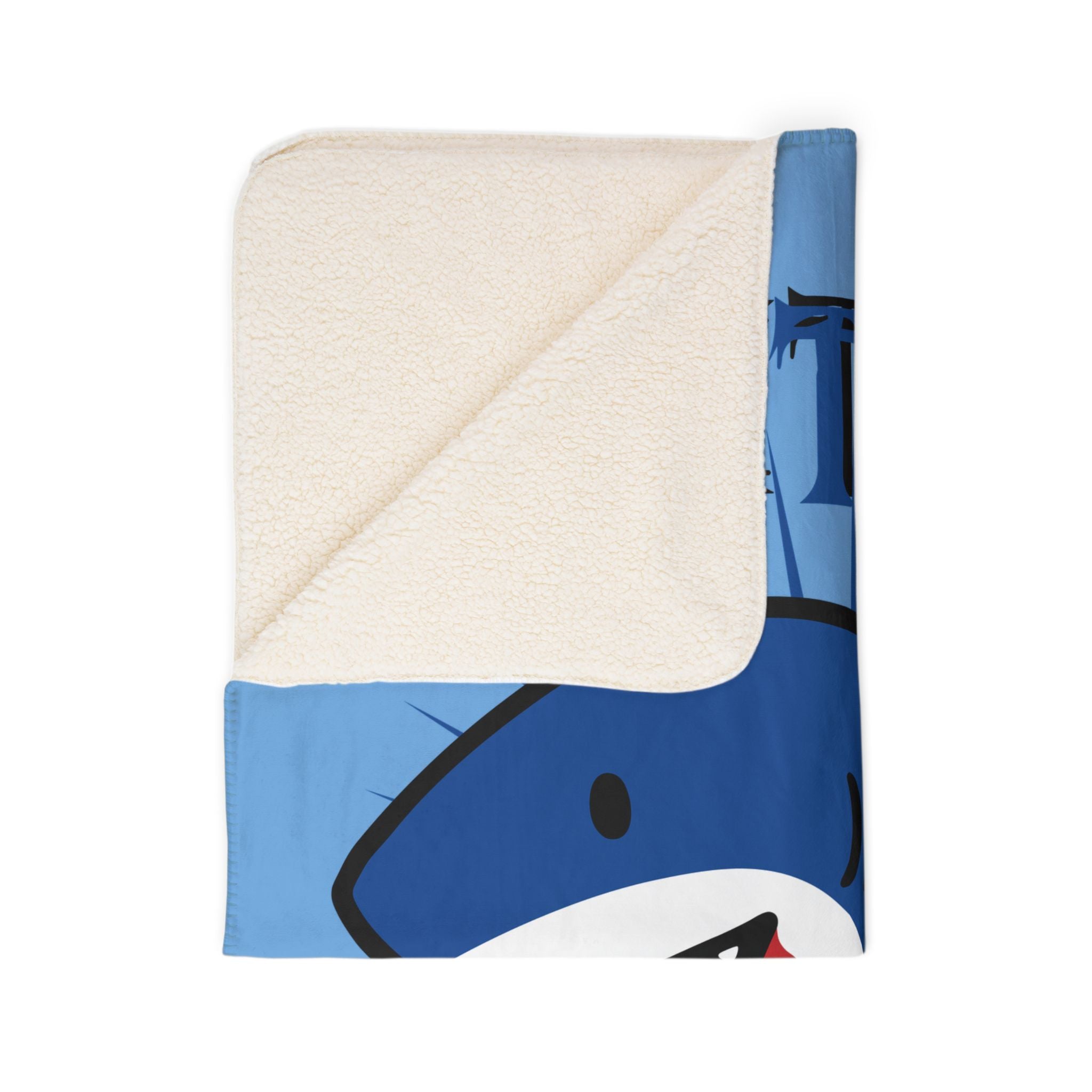 Slit Gill Blue  Fleece Sherpa Blanket