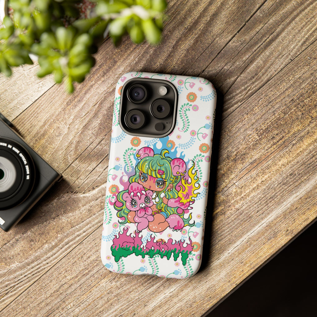 YURIE SEKIYA X GLOOMY BEAR ⭐️ FIRE GIRL PHONE CASE