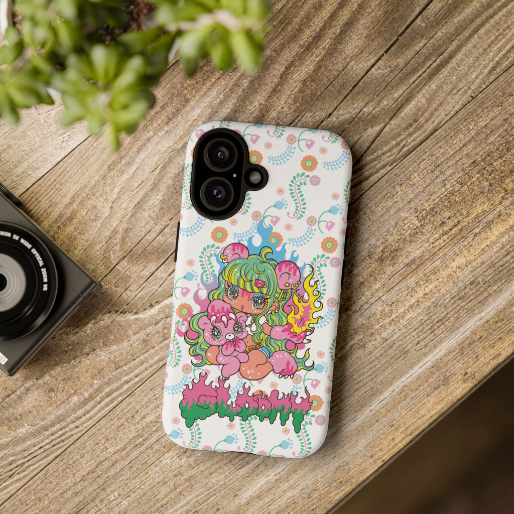 YURIE SEKIYA X GLOOMY BEAR ⭐️ FIRE GIRL PHONE CASE
