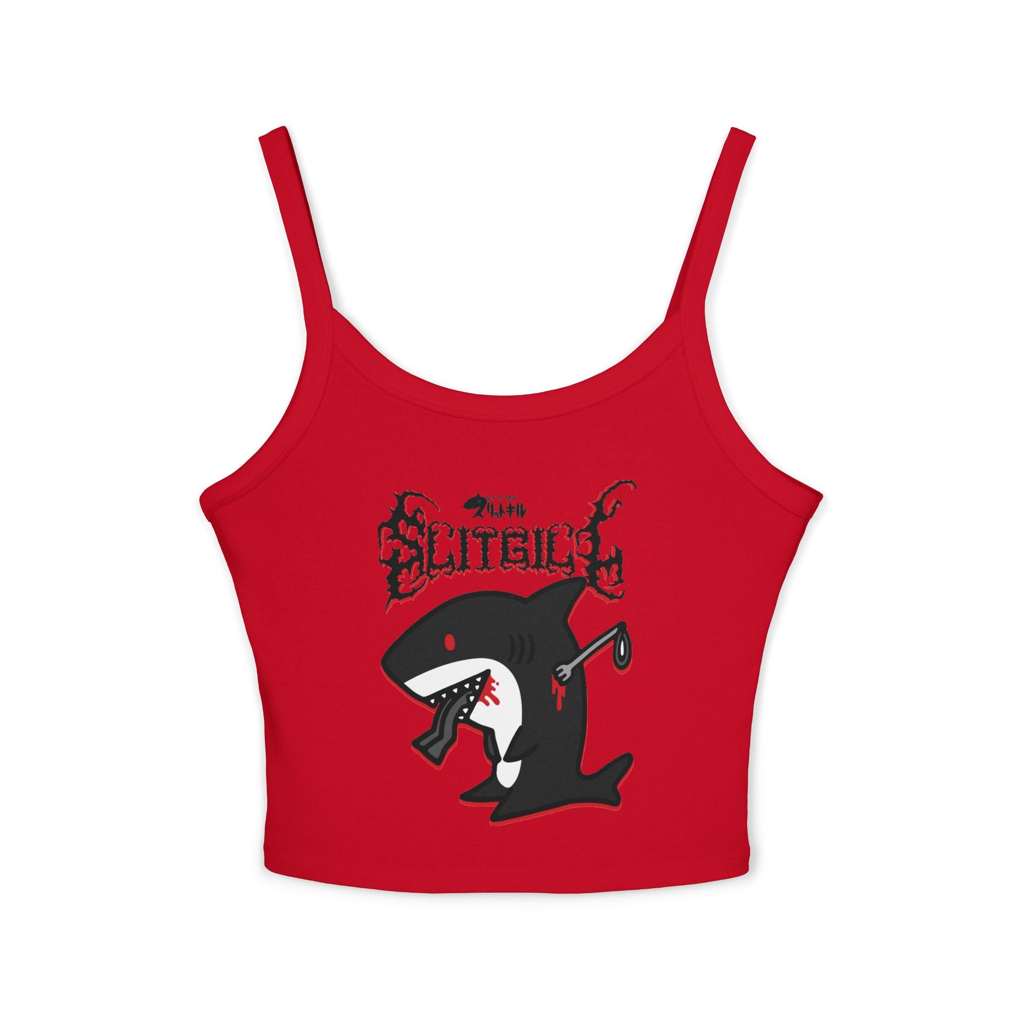 Slitgill Black Spaghetti Strap Tank Top