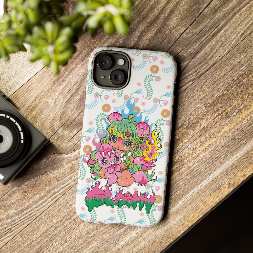 YURIE SEKIYA X GLOOMY BEAR ⭐️ FIRE GIRL PHONE CASE