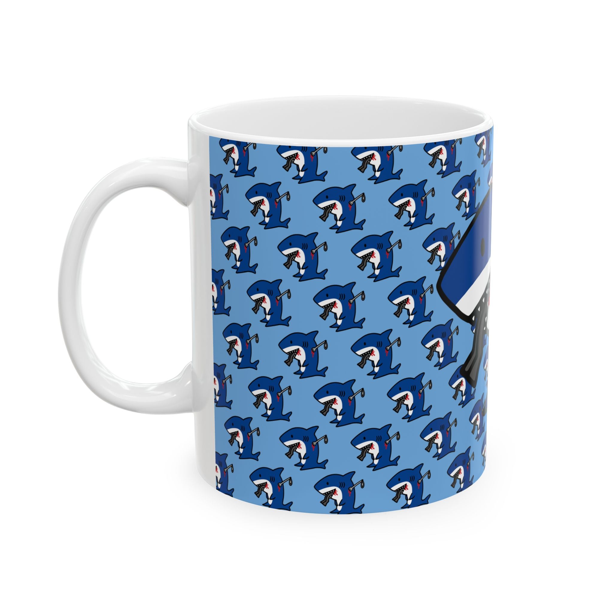 Blue Slit Gill Ceramic Mug, (11oz, 15oz)