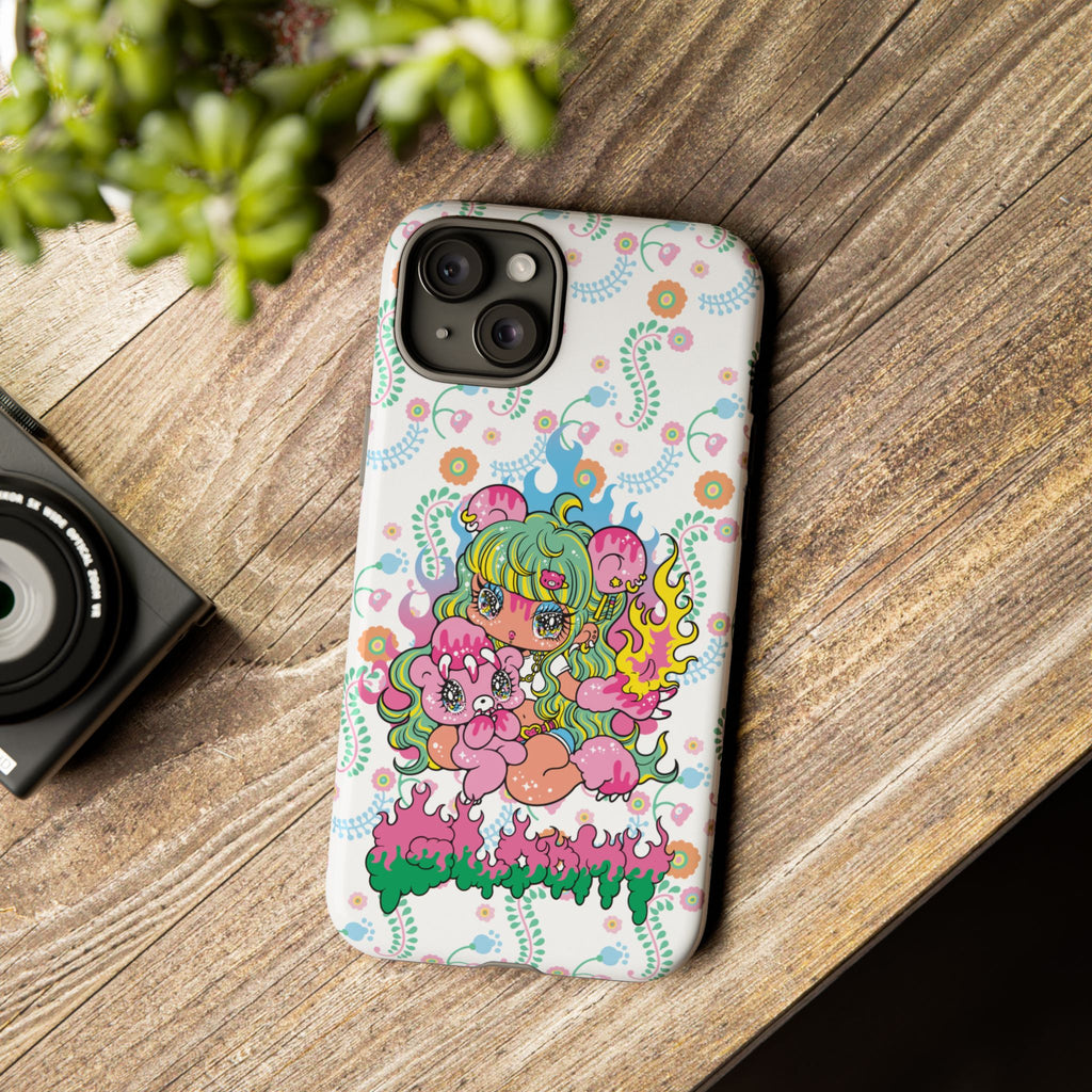 YURIE SEKIYA X GLOOMY BEAR ⭐️ FIRE GIRL PHONE CASE