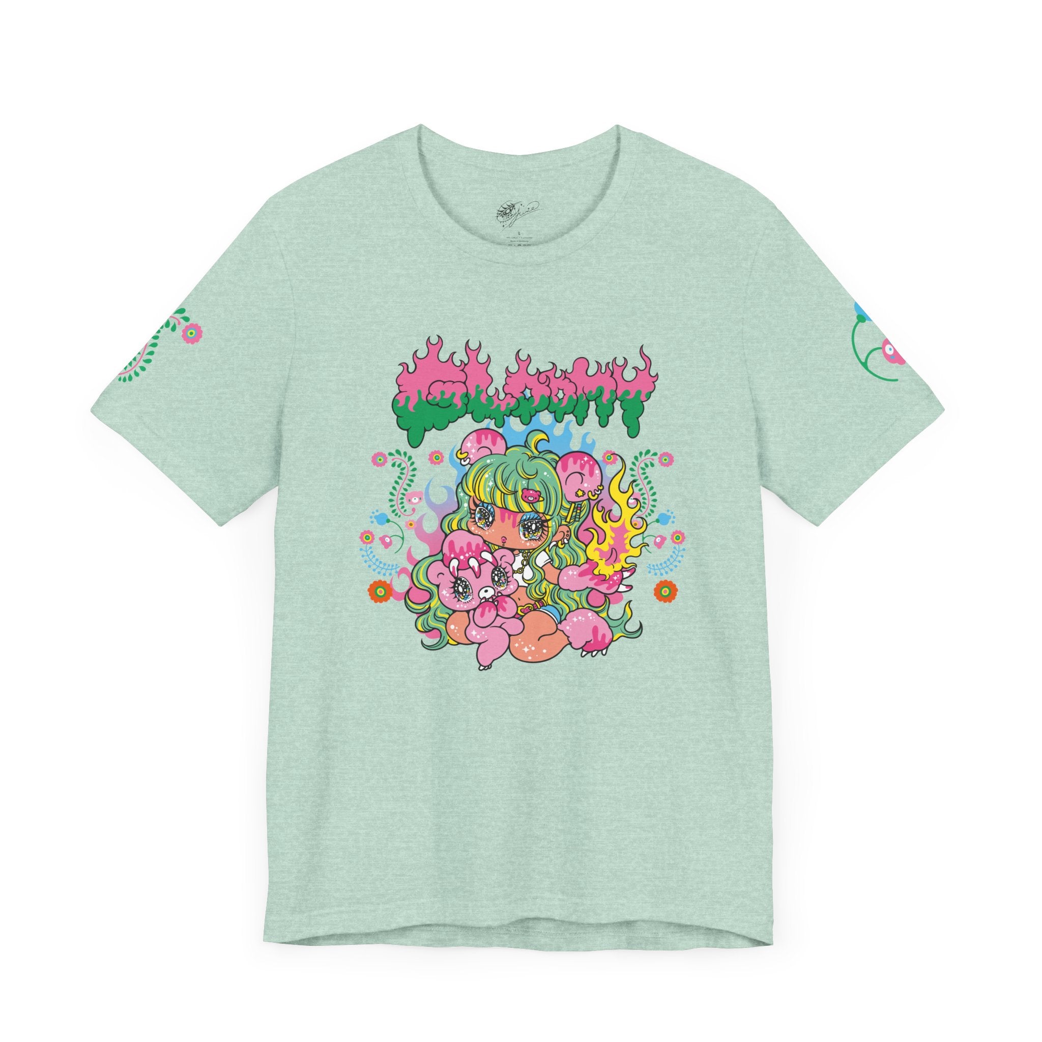 YURIE SEKIYA X GLOOMY BEAR🌟 FLAME GAL 2024 ユニセックス 半袖Tシャツ