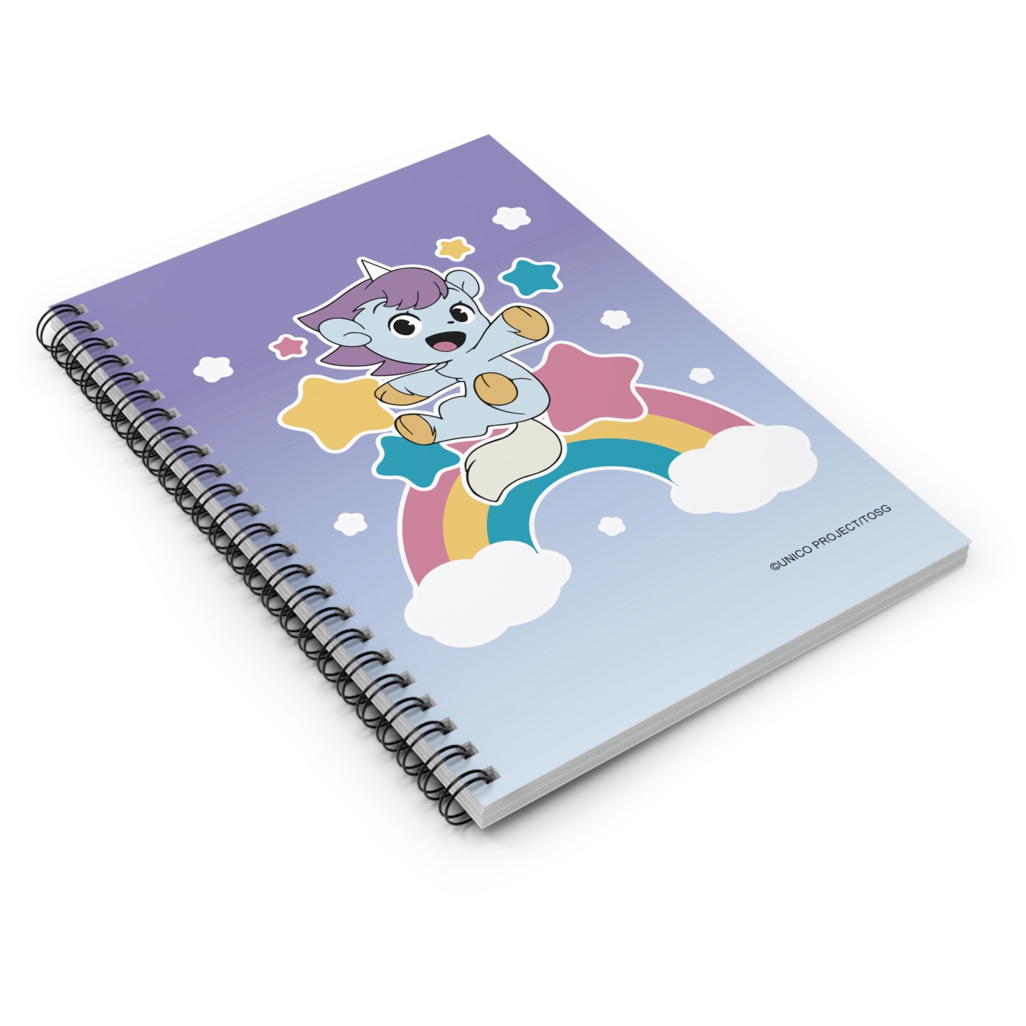 Unico - Rainbow Stars Ruled Line Spiral Notebook