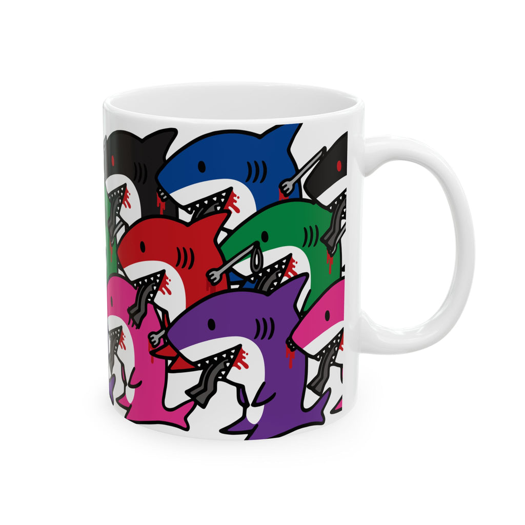 Colorfull Slit Gill Ceramic Mug, (11oz, 15oz)