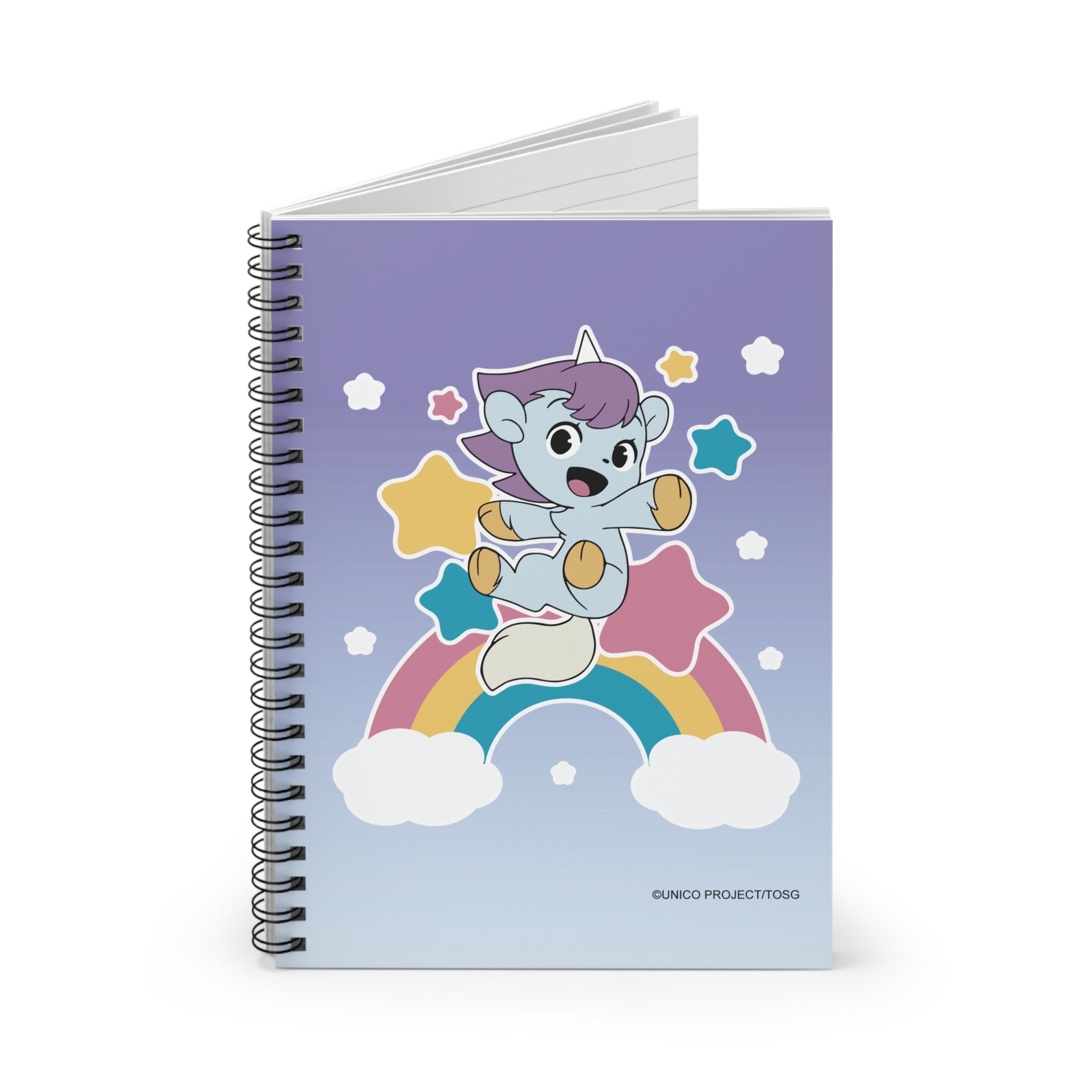 Unico - Rainbow Stars Ruled Line Spiral Notebook