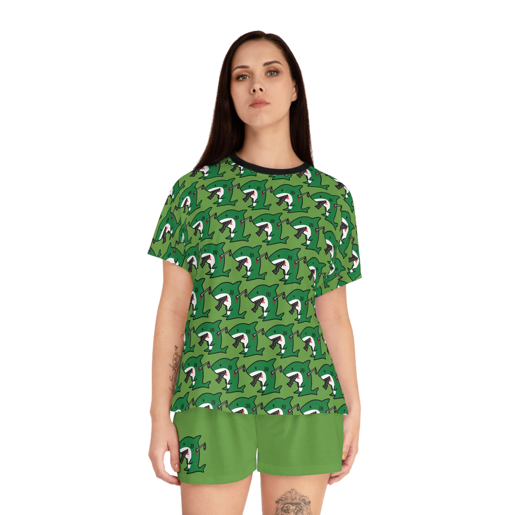 Slit Gill Green Pajama Set