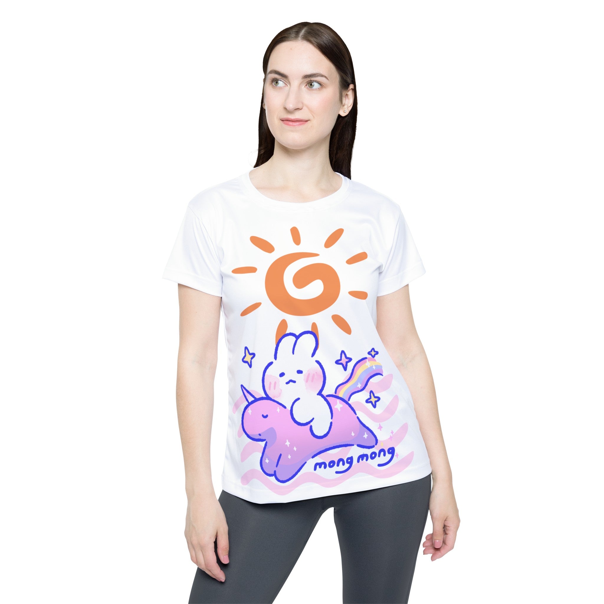 Lovely Mong Mong Ride a Unicorn Giant Print T