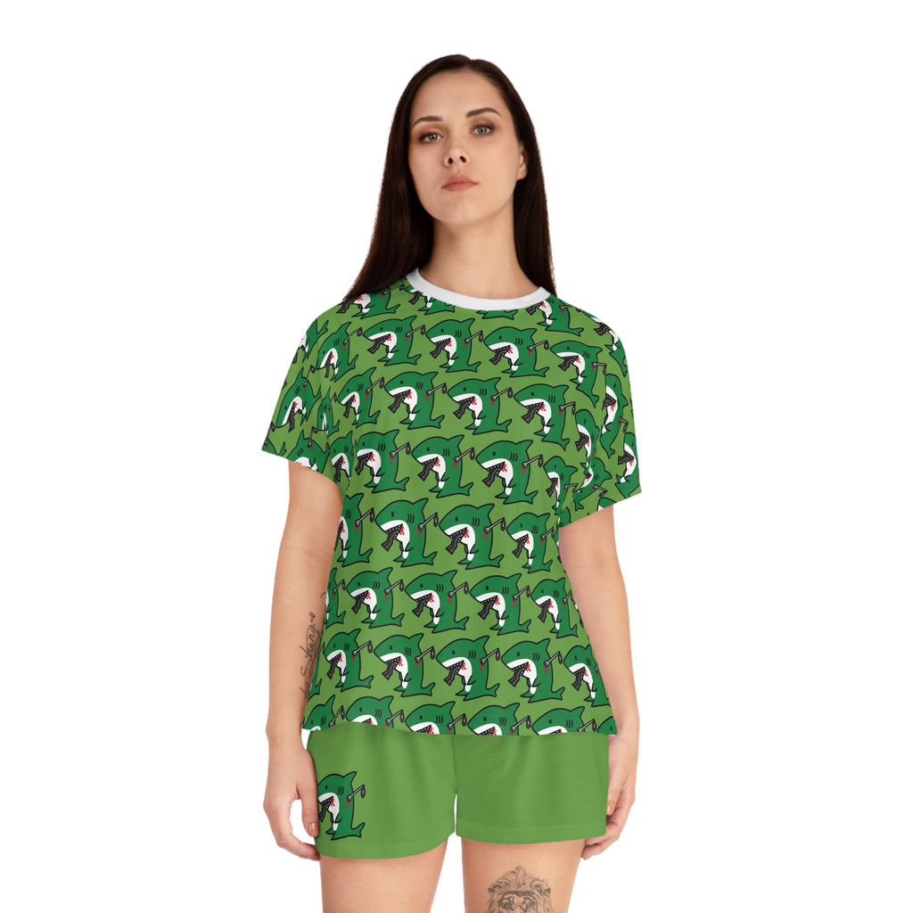 Slit Gill Green Pajama Set