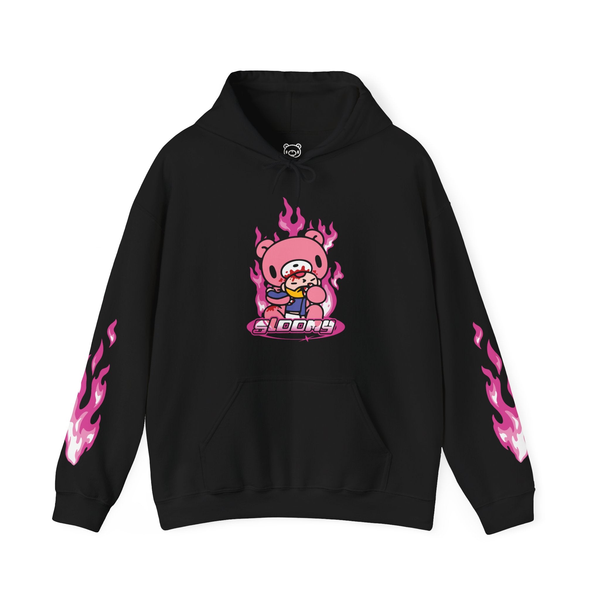 Gloomy Bear Y2k Pink Flame Hoodie