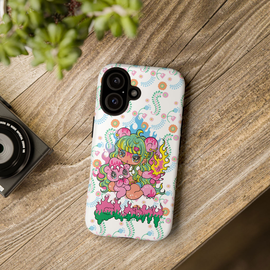 YURIE SEKIYA X GLOOMY BEAR ⭐️ FIRE GIRL PHONE CASE