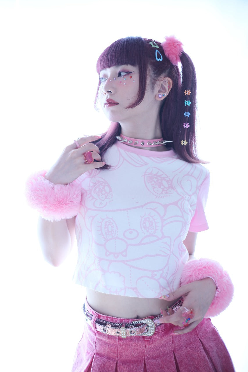 Plush Cuddles Pink Baby Tee