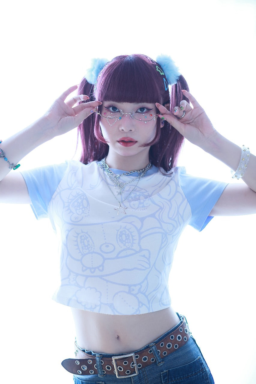 Plush Cuddles Blue Baby Tee