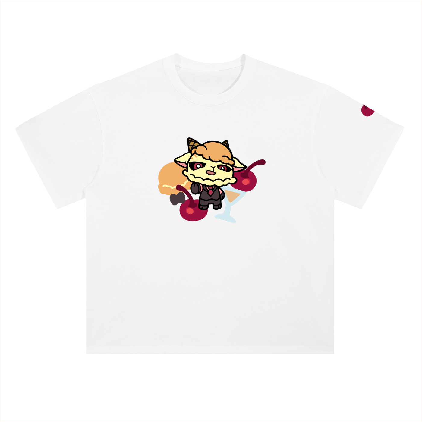 ロールケーキ ドリーマリー ドロップショルダー コットンTシャツ